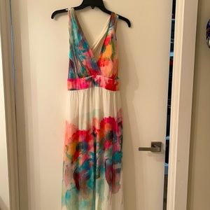 Nicole Miller floral and ivory maxi dress - silk